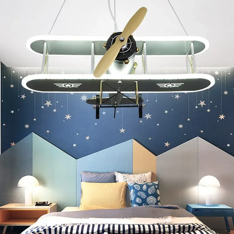 Creative Plane Ceiling Lamp Children\'s Bedroom Bedside Chandelier Light Living Room Corridor Household Decor Pendant Lamp