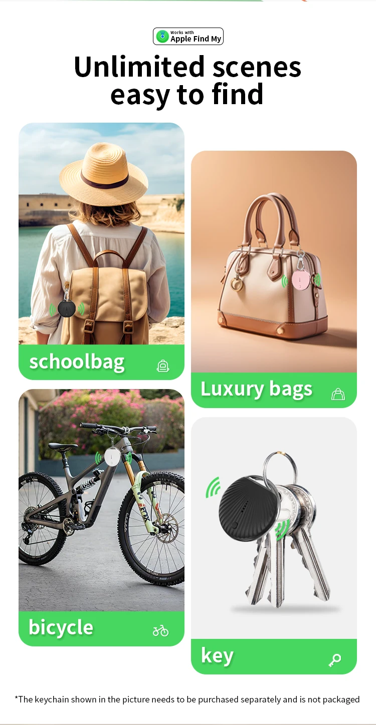 Timethinkker 스마트 GPS 트래커 태그 에어태그, 애플 찾기, 내 앱 ITag, 분실 방지 에어태그 로케이터, IOS용 애완 동물 키 파인더