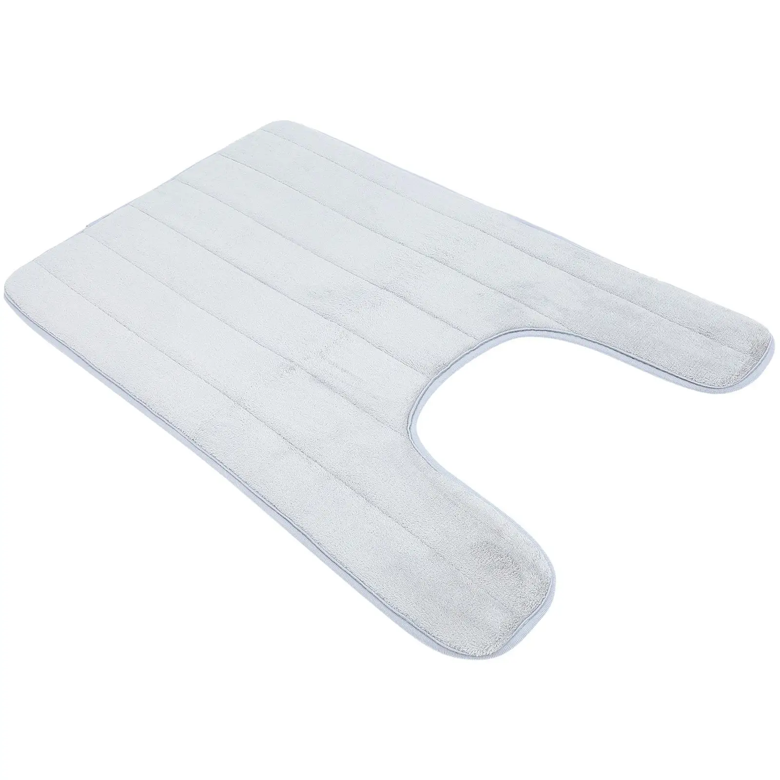 

U Shaped Toilet Seat Floor Mats Polyester Anti Skid Feet Cushion for Bathroom Non Slip Mat Easy Clean