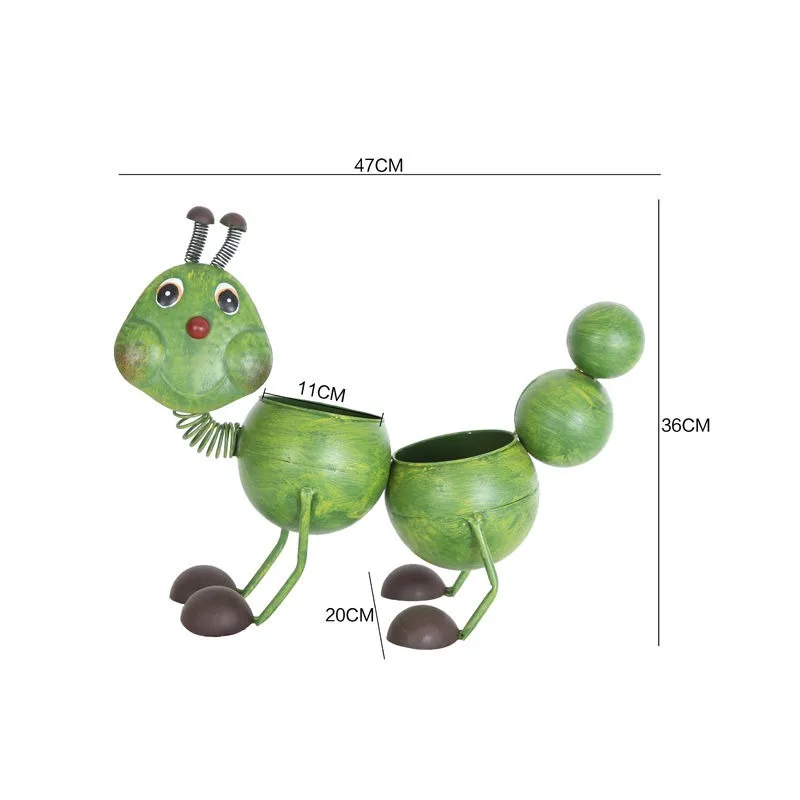 Американский кантри Ретро Железная гусеница Маленький цветочный горшок Крытый Открытый сад Балкон Украшение двора Цветочное украшение