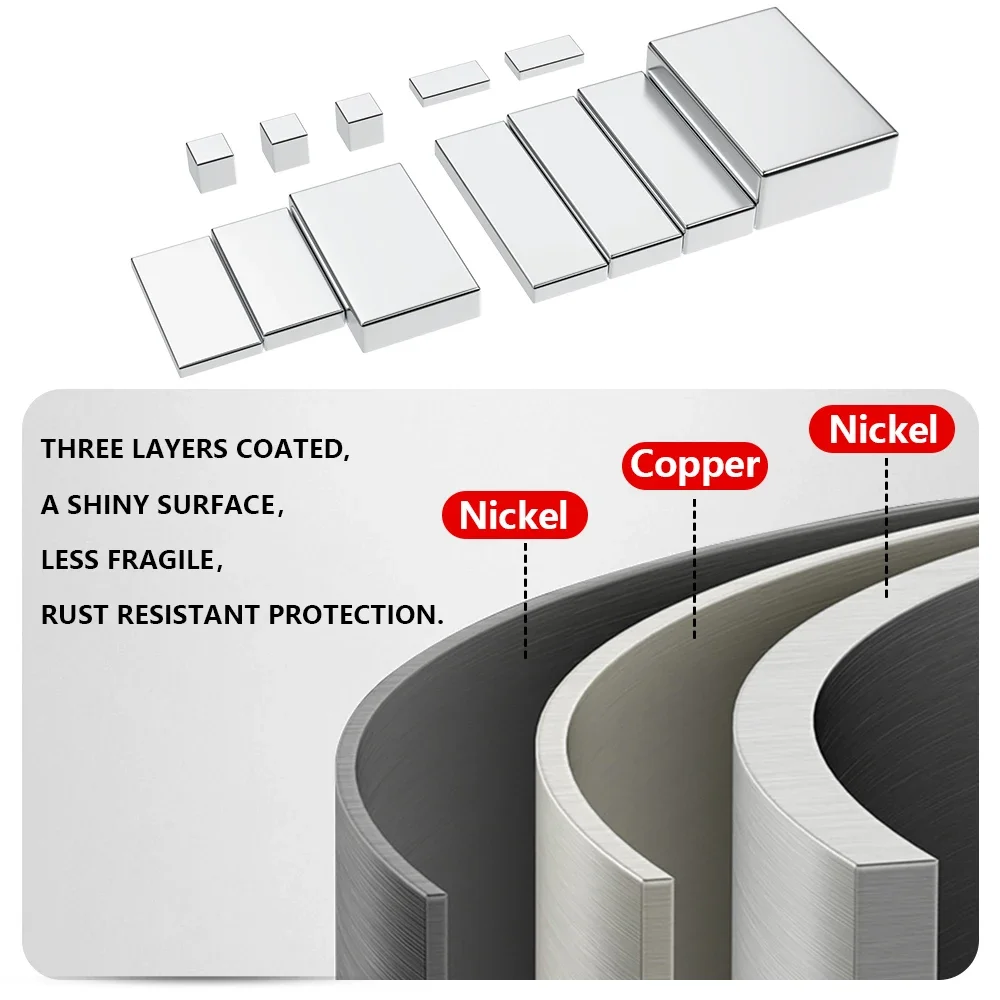 N35 초강력 네오디뮴 자석 블록 NdfeB 강력한 영구 자석 냉장고 자석 5x5x5 20x10x2mm