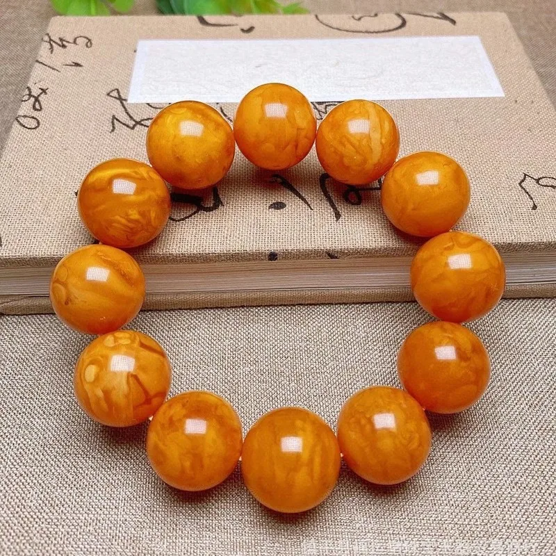 Reflow Process Old Beeswax Large Size Bold Men's Bracelet, Full of Honey, Clean, No Impurities or Cracks