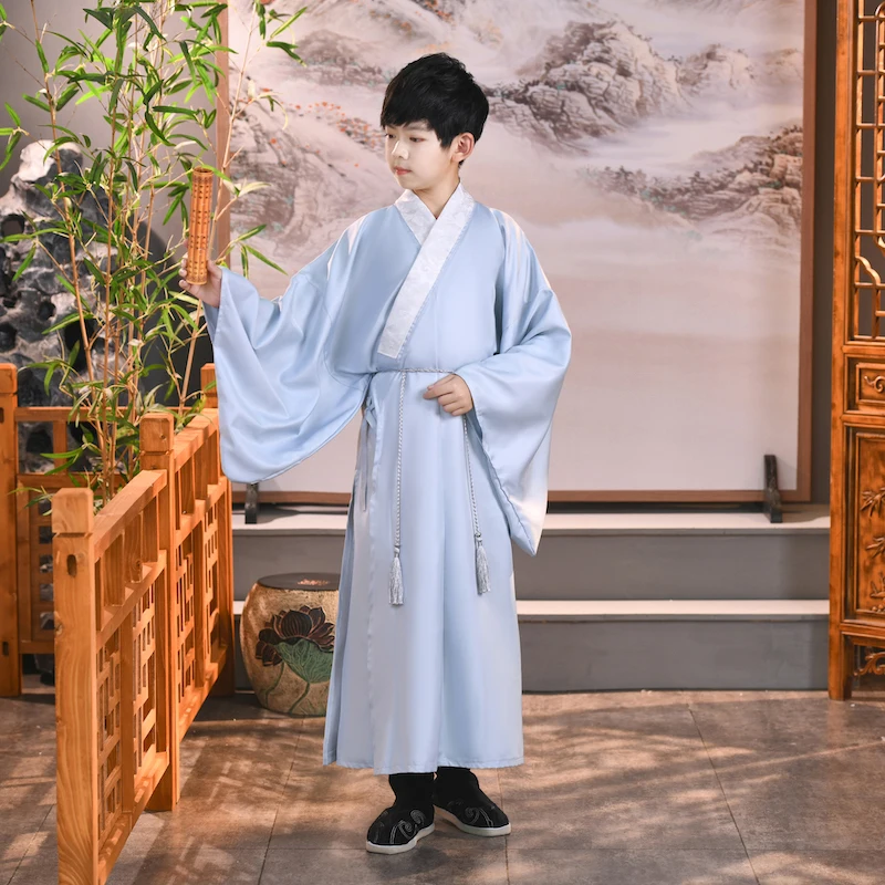 

Винтажный детский этнический халат ханьфу для мальчиков на сцене, халат династии Тан, классическое платье, косплей, древний китайский костюм для вечеринки