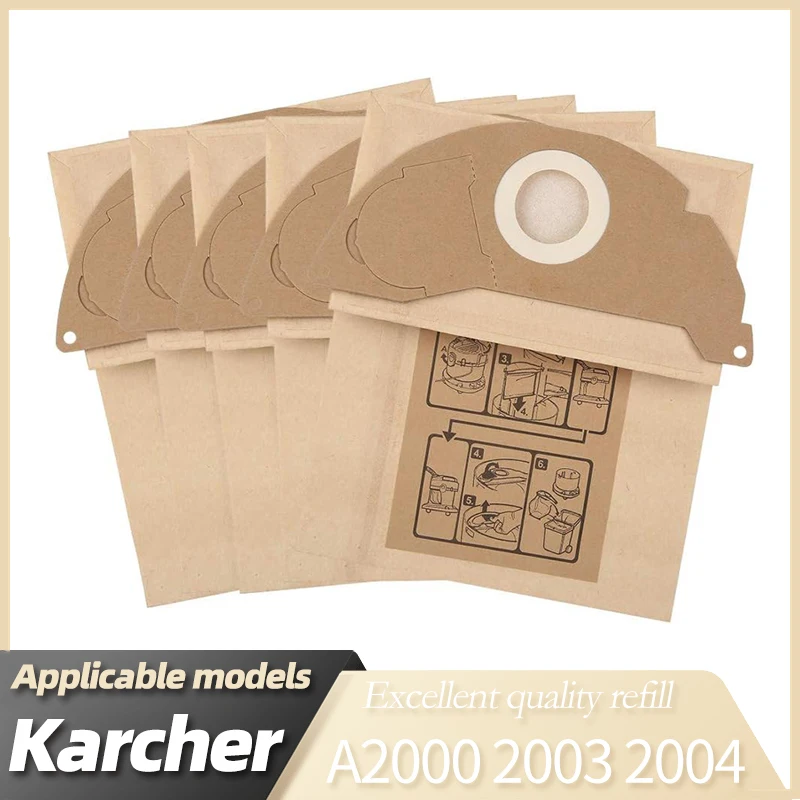 Сменные мешки для пыли для пылесоса Karcher A2000 2003, 2004, 2014, 2024, 2054 2064 2074 S2500 WD2200 2210 2240