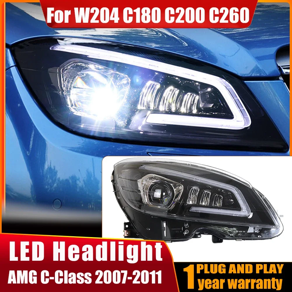 

Car Light for Mercedes Benz W204 C180 C260 C200 C300 LED Headlight 2007-2011 Head Lamp Drl Projector Lens Automotive Accessories