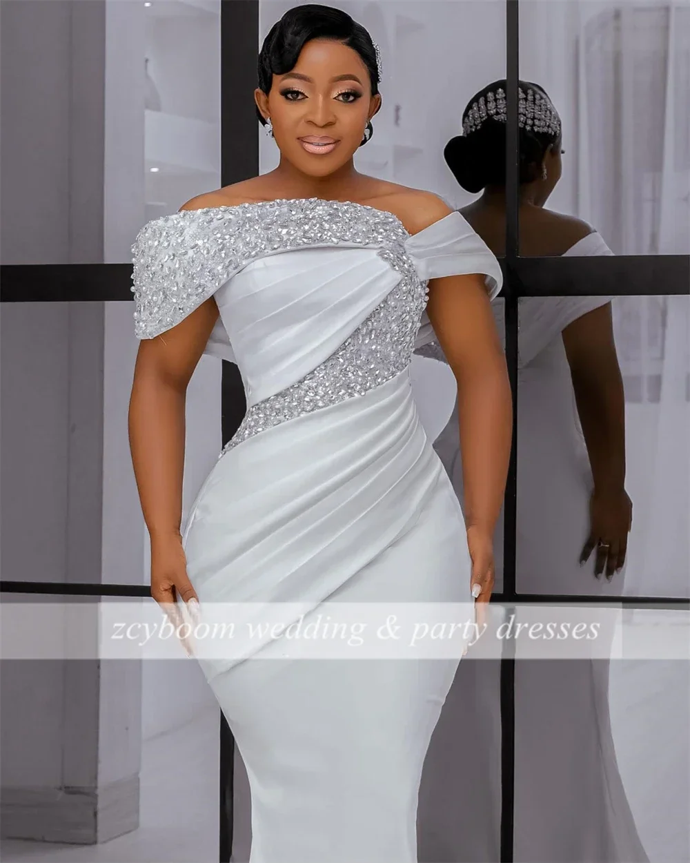 Maßgeschneidertes Sexy Sweetheart Meerjungfrau-Hochzeitskleid Ärmellos mit Applikationen Brautkleid Spitze 2026 Neu Bodenlang Vestido De Noiva – Detail 5
