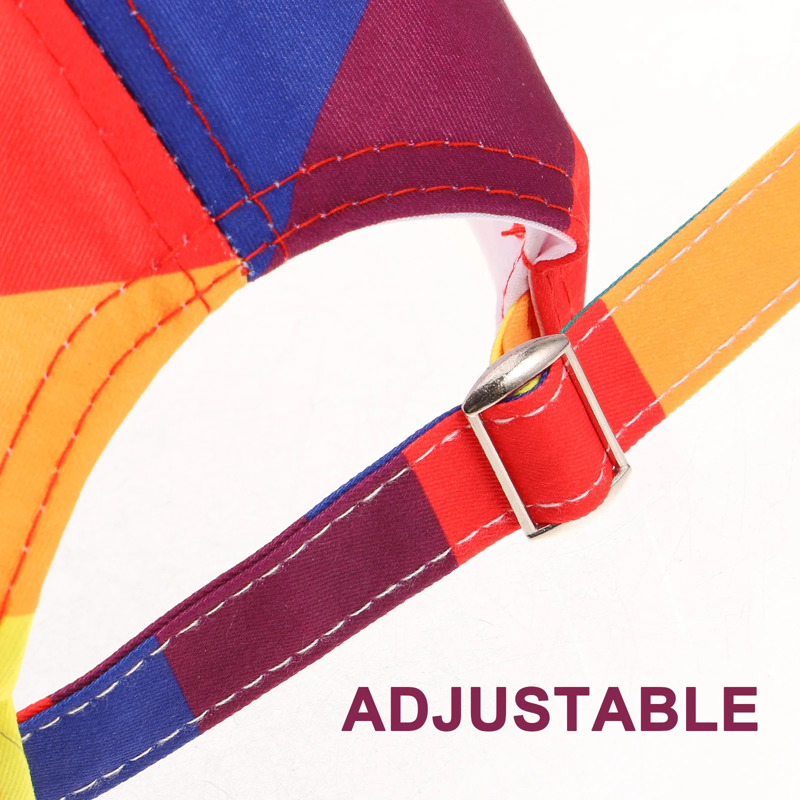 

Colorful Rainbow Striped Baseball Cap Strong Fabric Adjustable Fit Peaked Sun Hat for Men Women Outdoor Sports Uv Shield