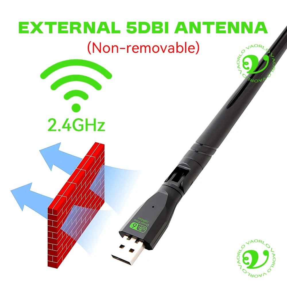 WIFI 6 USB 어댑터 AX300 무선 네트워크 카드 동글 2.4GHz 802.11AX 안테나 신호 수신 노트북용 Win7/10/11 드라이버 프리