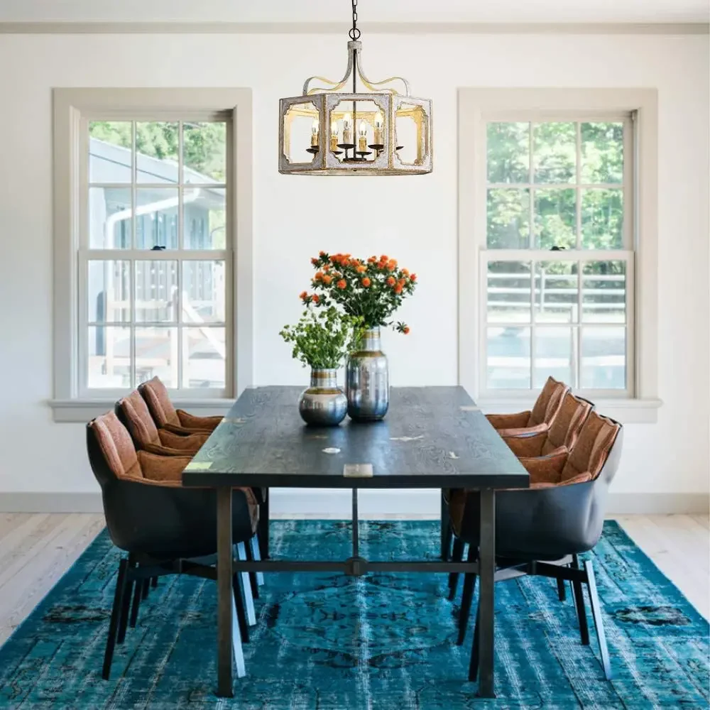 Creative American country French solid wood retro chandelier