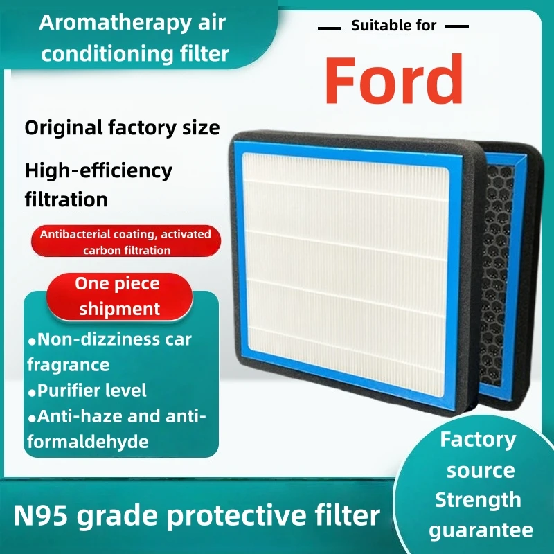 

Ford EVOS Activated Carbon N95 Grade Air Conditioning Filter CarAir Freshener Original Factory Size for Vehicle Air Purification
