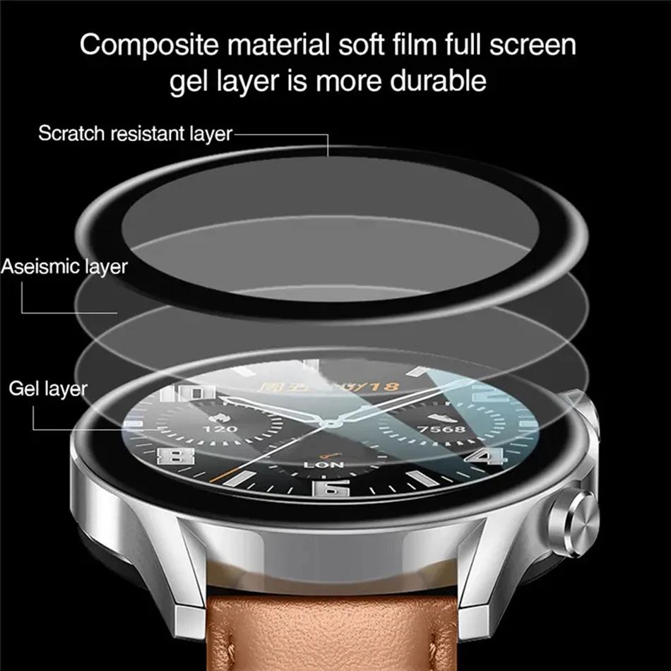 For Huawei Watch GT 3 2 GT3 GT2 Pro 42mm 46mm Smart Watch Screen Protector Cover 9H 20D Curved Edge Tempered Glass Accessories