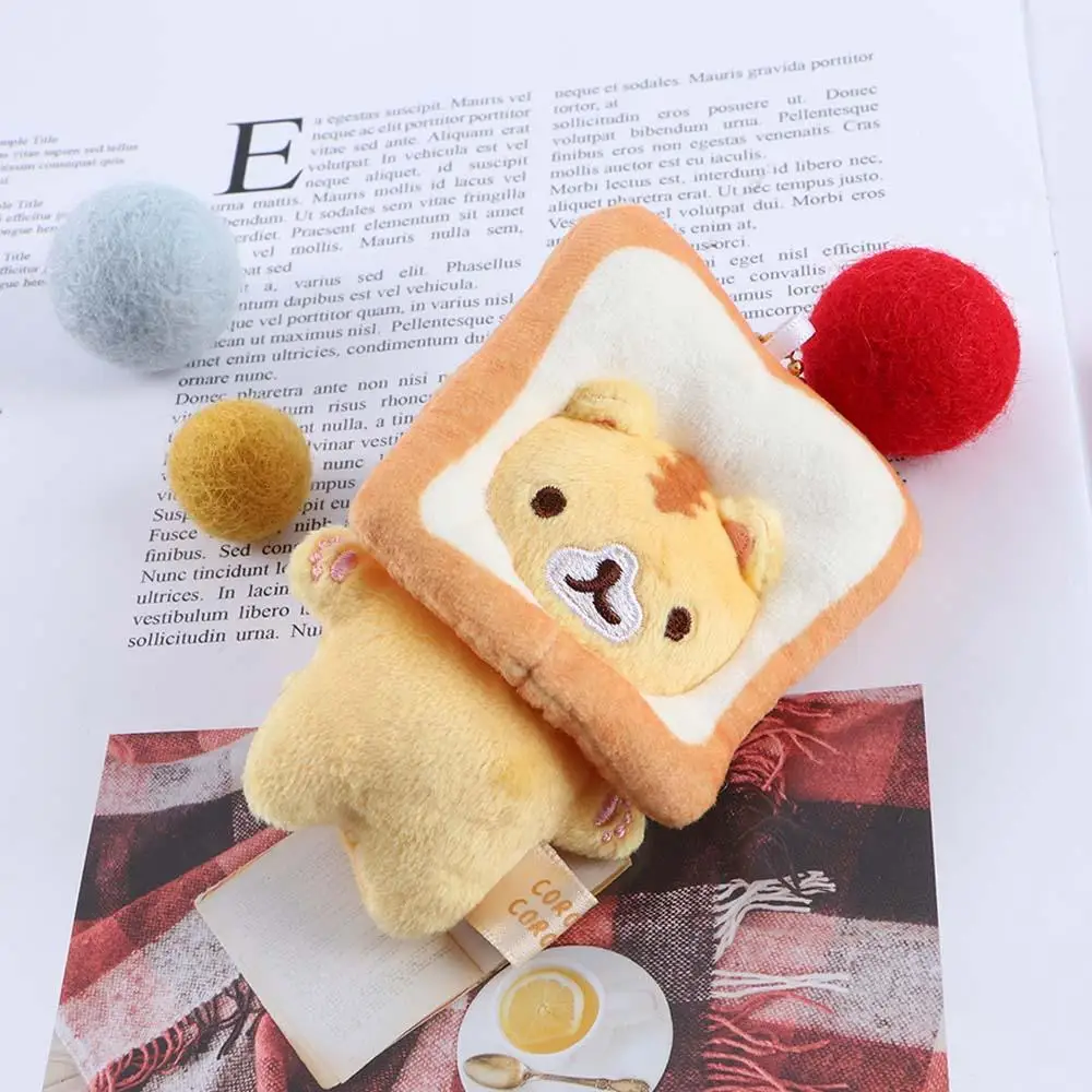 

Cute Bag Decor Keychains Cartoon Bag Hanging Ornaments Cat Plushie Bread Cat Pendent Cat Toast Soft Stuffed Toys