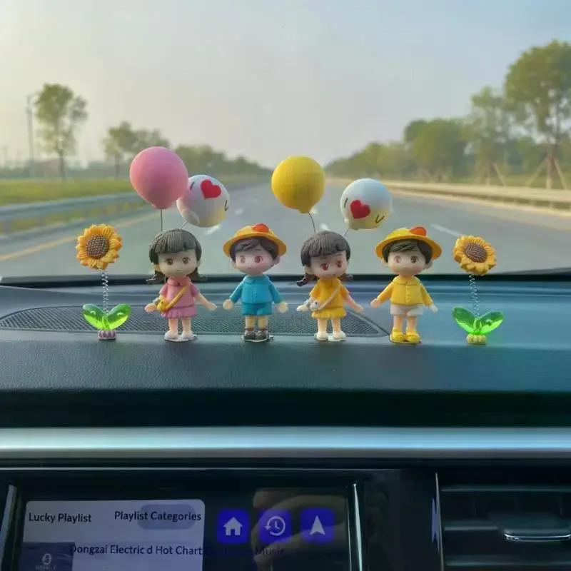 Car Accessories Interior Woman Ornament Cute Creative Desktop Couple Valentine's Day Present Car Center Console Decoration