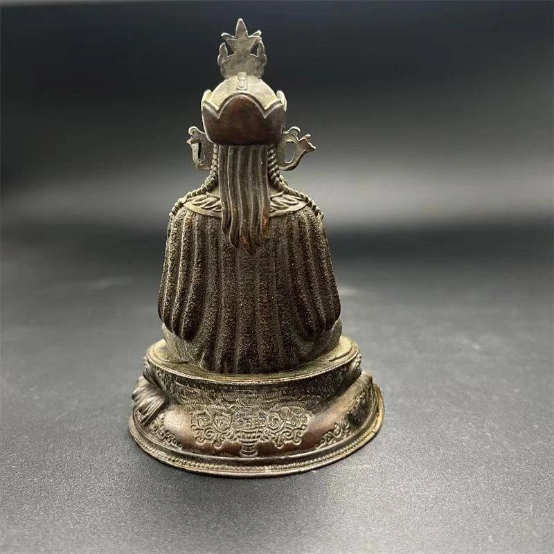 الجنية الصغيرة/العتيقة النحاس لوتس ماستر تمثال بوذا تمثال المفروشات المنزلية مكتب ديكورات الحرف اكسسوارات الهدايا