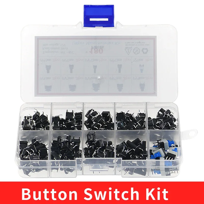 180pcs 10type 6x6 light micro switch set push button switch kit Assortment set
