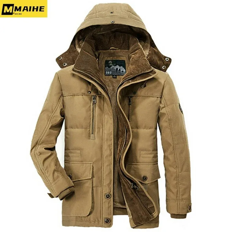 

Men's Jacket Premium Windproof Warm Thickened Outdoor Mountaineering Hooded Parka Lightweight Business Casual Winter Clothing