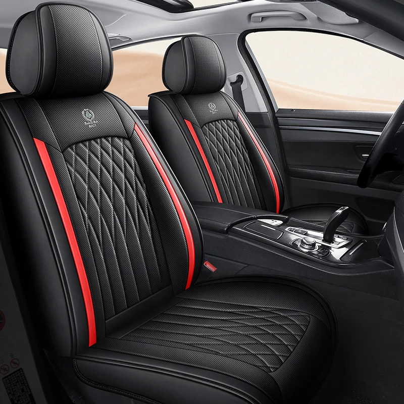 

Front Row Double Seat, Luxury Pu Leather Full-Cover Car Seat Cover, Universal, Breathable and Wear-Resistant, Suitable for All Seasons, Fits the Seat Well, Easy to Clean and Maintain, 3D Side Support, Enhances Driving Experience, Available in 5 Colors, Ca