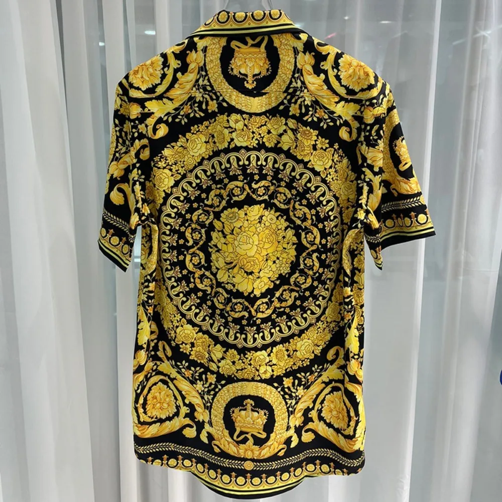 2024 early spring new fashion youth popular digital printing men's short-sleeved shirt shirt