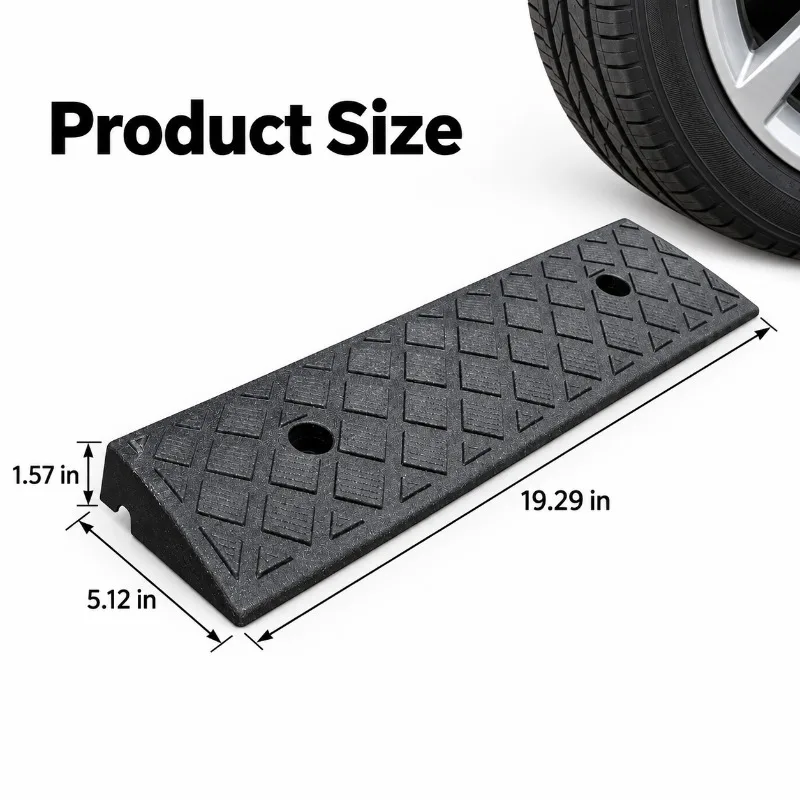 1/2/3/4PCS Plastic Kerb Ramp 40mm Height Non-Slip Threshold Curb Ramp for Cars Bicycles Wheelchairs Driveway Outdoor Access