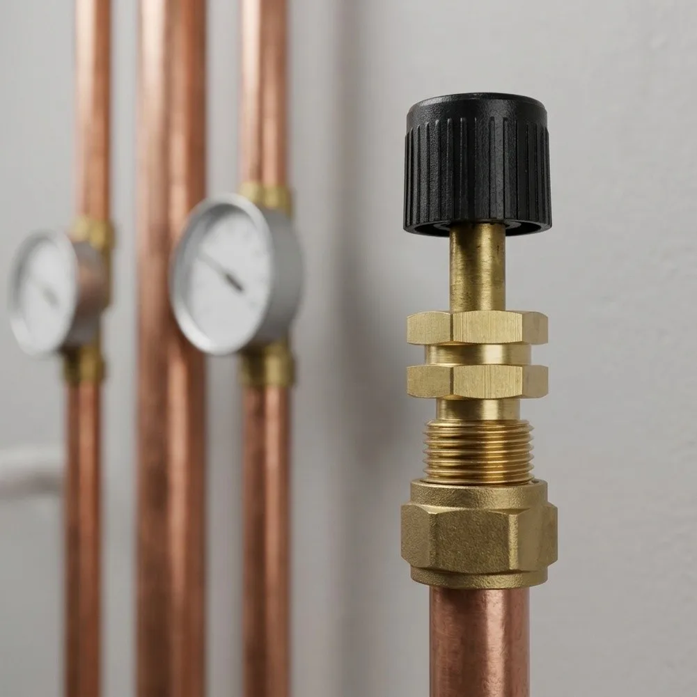 Brass Construction Water Makeup Valve for Wall-Mounted Gas Boilers with Discharge and Inlet Operational Support