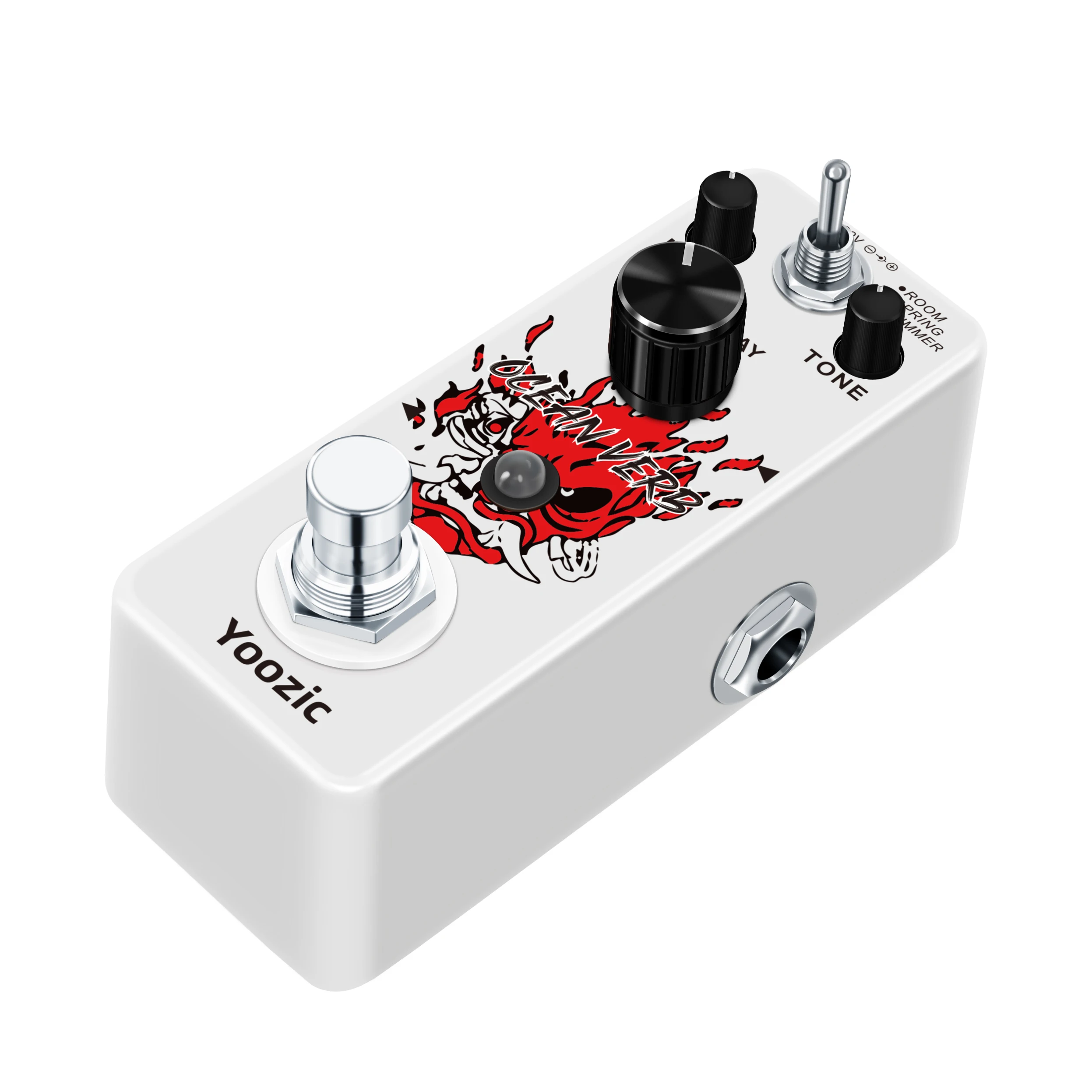 Yoozic-RV-3800 Digital Reverb Pedal for Guitar, Ocean Verb, Spring Shimmer, 3 Modes, Wide Range with Storage of Timbre