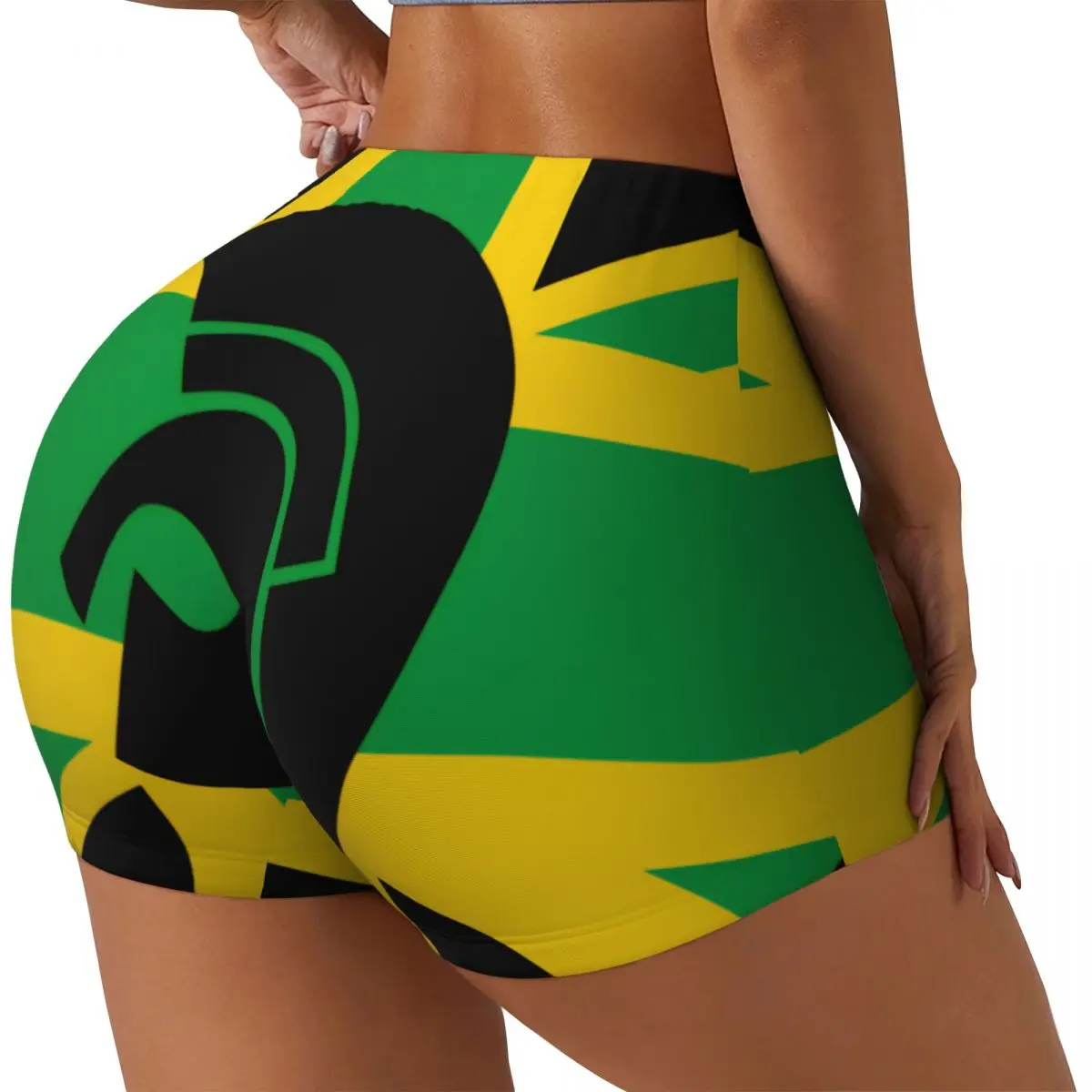 

Women's Yoga Shorts Reggae Jamaica Style Scrunch Booty Butt Lifting Comfort Fitness Gym