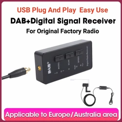 Digital DAB + Radio Tuner Receiver Stick For Original Factory Radio DAB Antenna Modules With USB Adapter For European Universal