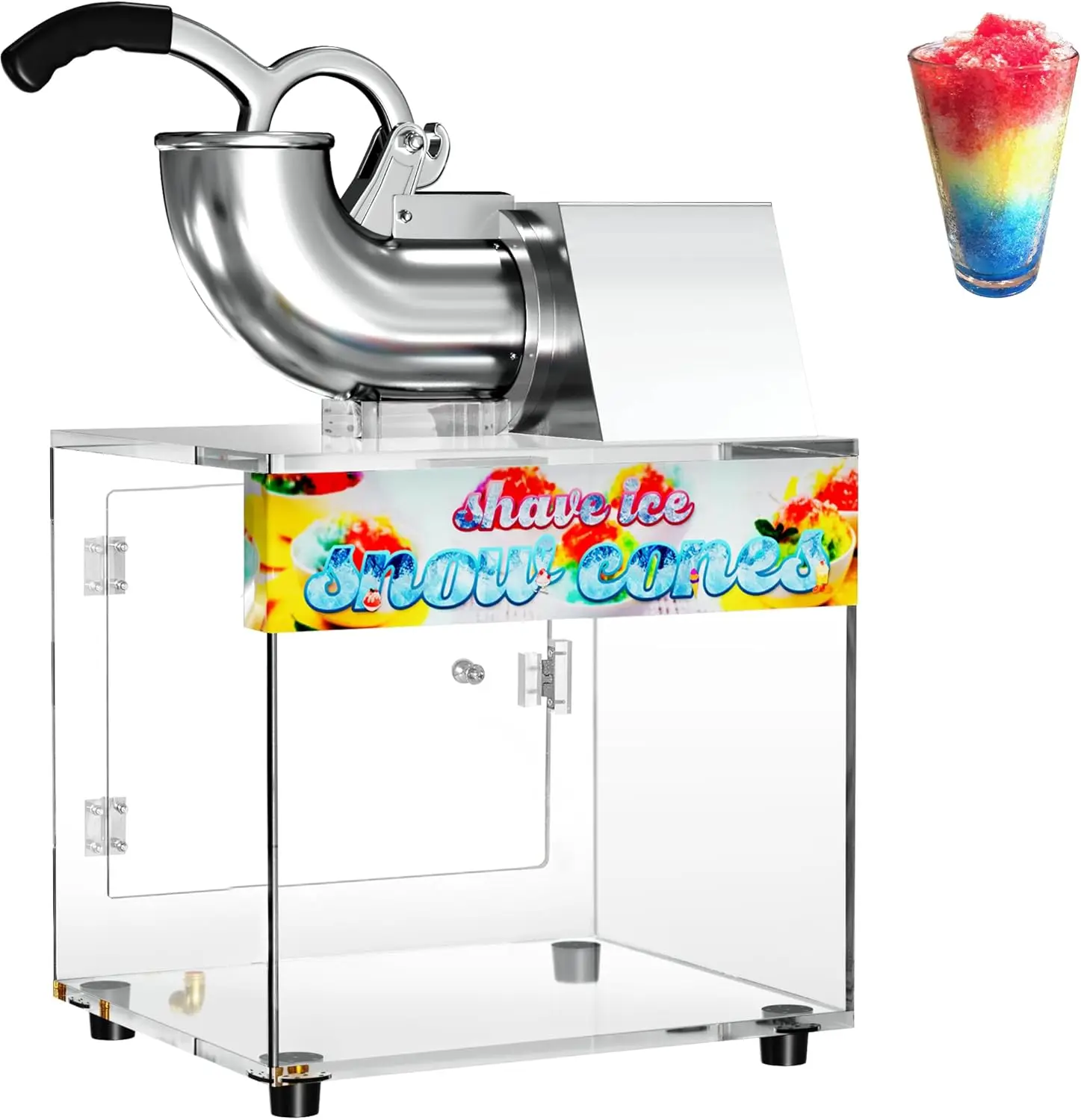 

48L Snow Cone Machine, 500LB/H Commercial Shaved Ice Maker for Parties & Gatherings, 300W Electric Fluffy Ice