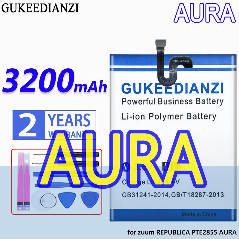 

High Capacity GUKEEDIANZI Battery 3200mAh for zuum REPUBLICA PTE2855 AURA