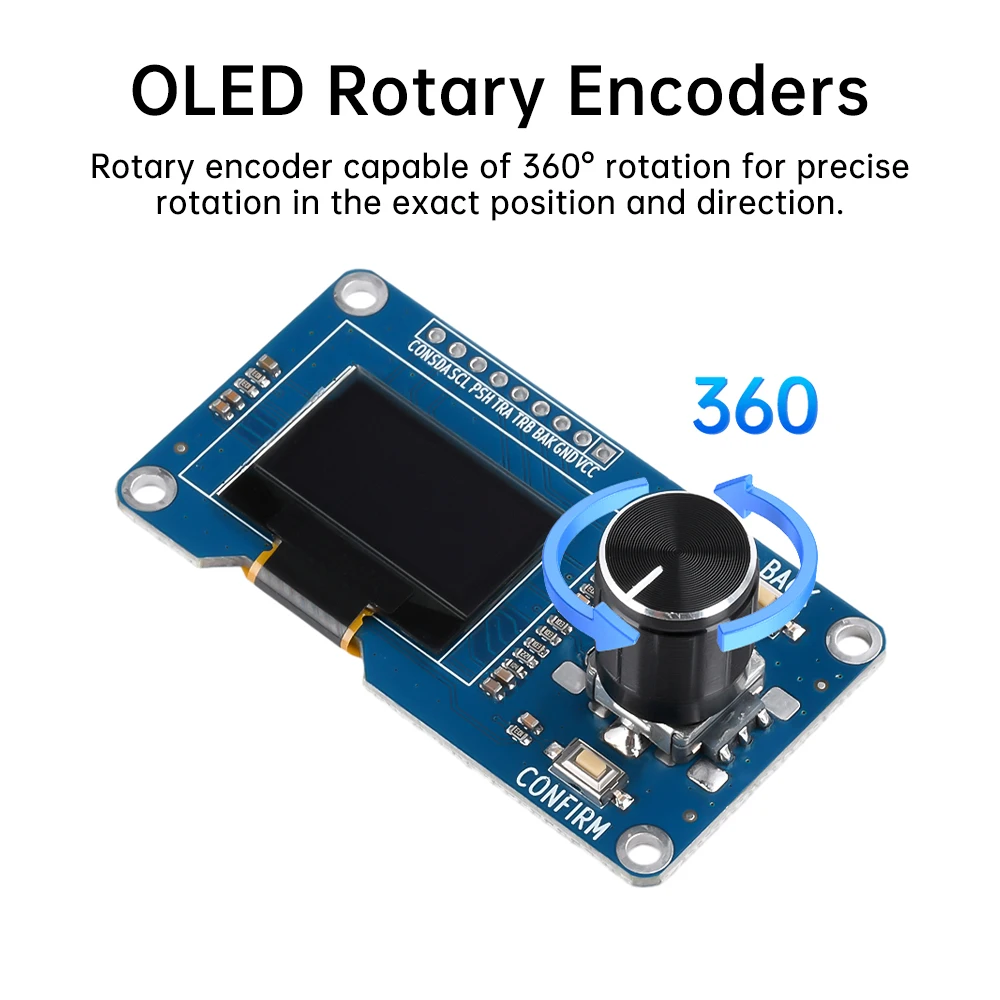 0.96/1.3 Inch OLED Display Screen Module IIC Interface Combined With EC11 Rotary Encoder White Words for arduino