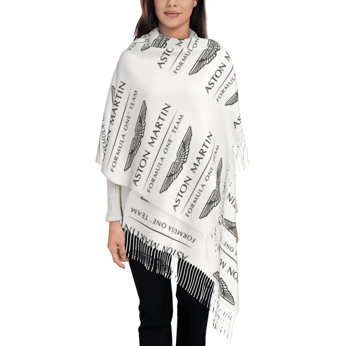 

Aston Martin F1 Scarf Tassel Scarves Women Soft Warm Shawls and Wraps Long Fall Winter Shawl Wrap