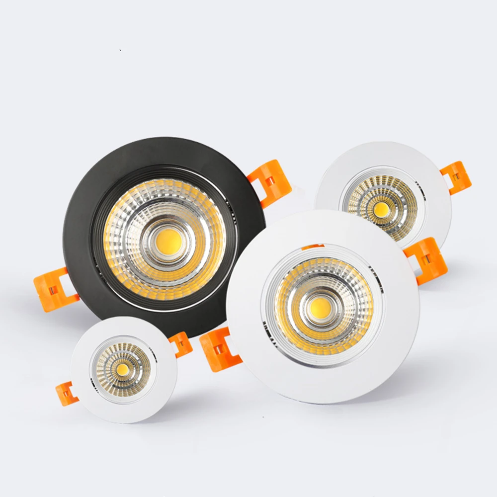 Dimmable LED Downlight AC 110V 220V Spotlight 6/9/12/15W Ceiling Recessed Downlights COB Warm White/Nature White/White Bathroom