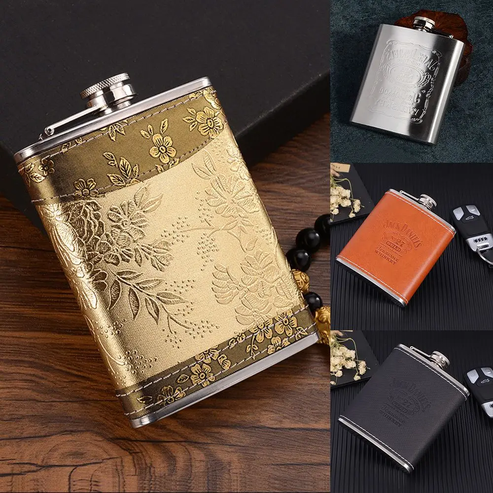 Portable 7oz/8oz Stainless Steel Russian Hip Flasks Alcohol Whisky Wine Bottle Liquor Pot Drinkware Travel Wine Cup Men Gifts