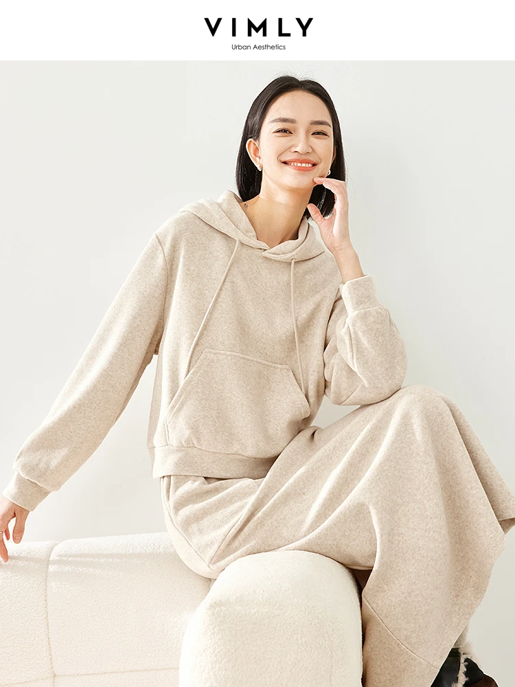 Vimly-Ensemble sweat à capuche et jupe décontractés pour femmes, tenues 2 pièces, sweat à capuche PVD, jupe maxi fendue, ensembles assortis, printemps, 2024, 30058