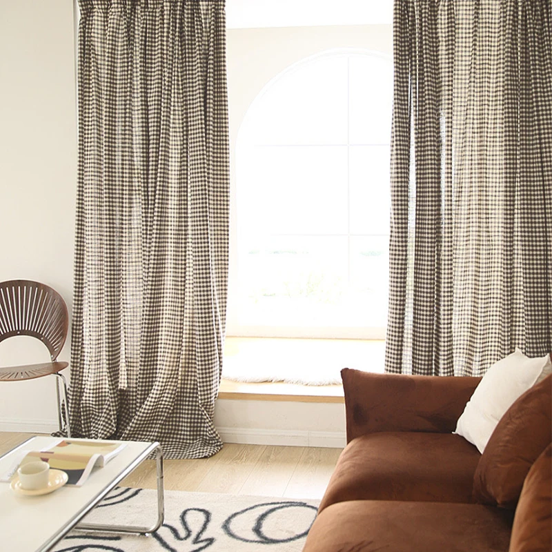 American Plaid Rod Schlafzimmer Wohnzimmer Vorhänge Rod Decor Dekoration Maison Jardin