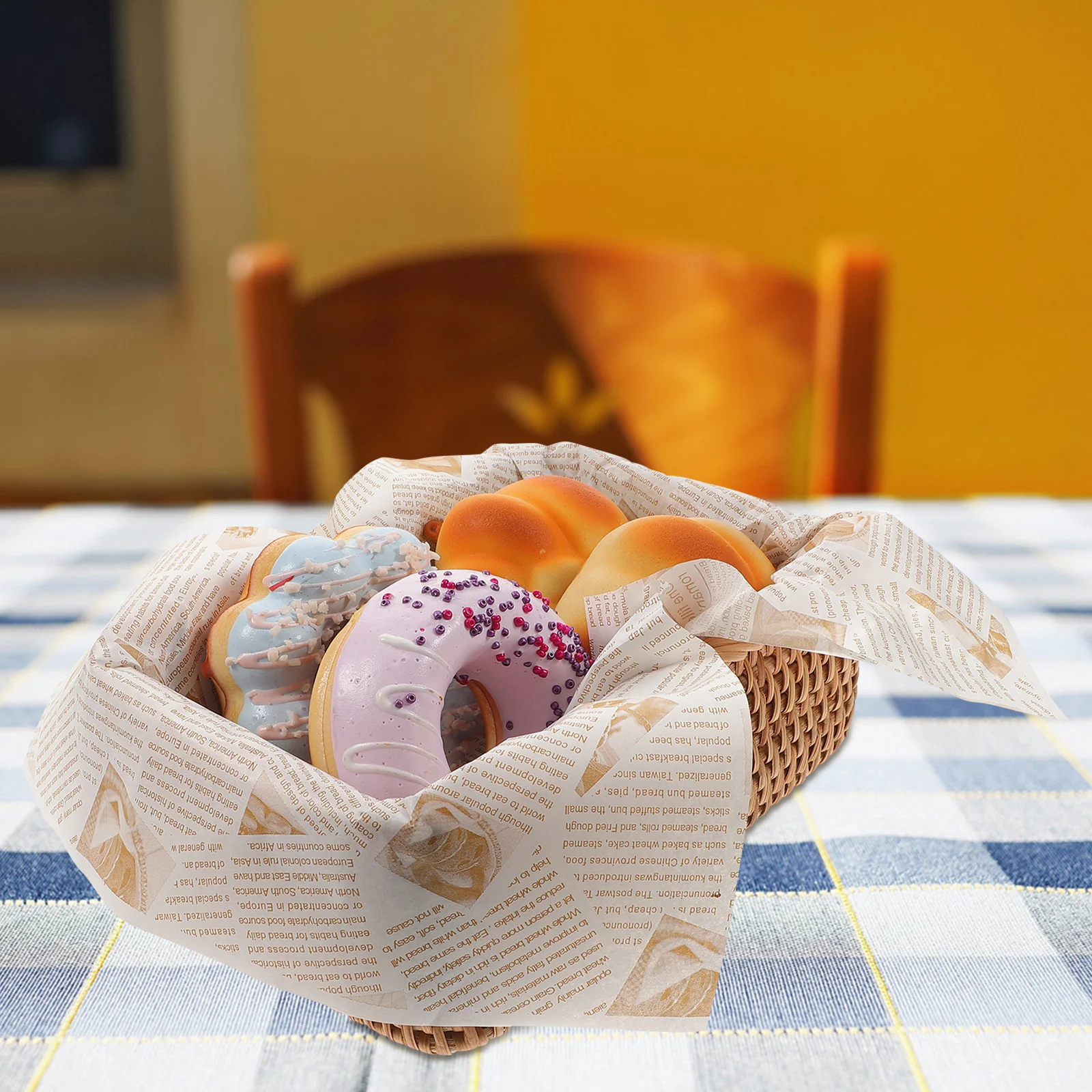 ورق تغليف مقاوم للدهون، أوراق حرفية عتيقة لتغليف الطعام، وسادة ورق الخبز، بساط الوجبات الخفيفة، حصيرة مقاومة للزيت، للحفلات #1