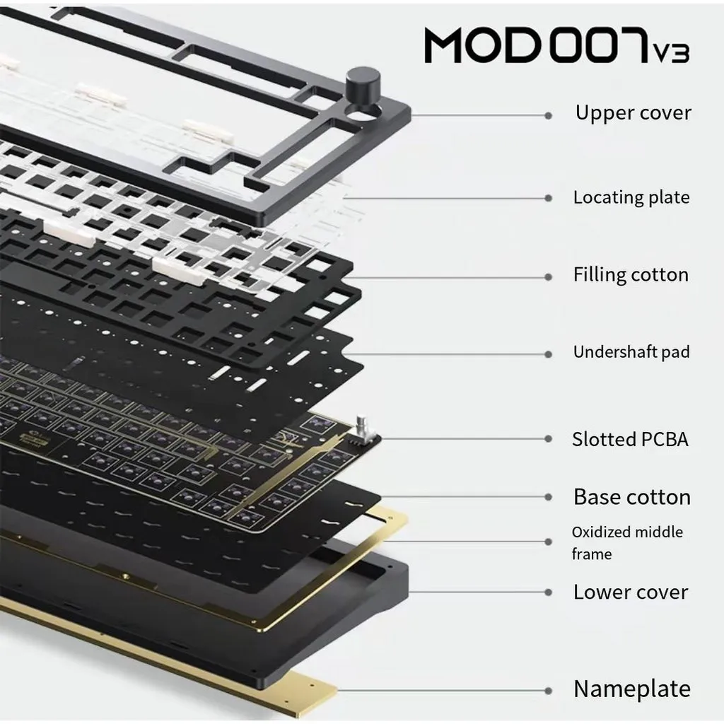 Imagem -06 - Akko Hot Swap Slotted Pcba Junta de Montagem para 82 Teclas Wired Mecânica Barebones Teclado Kit Faça Você Mesmo Mod007 v3 Cnc Case