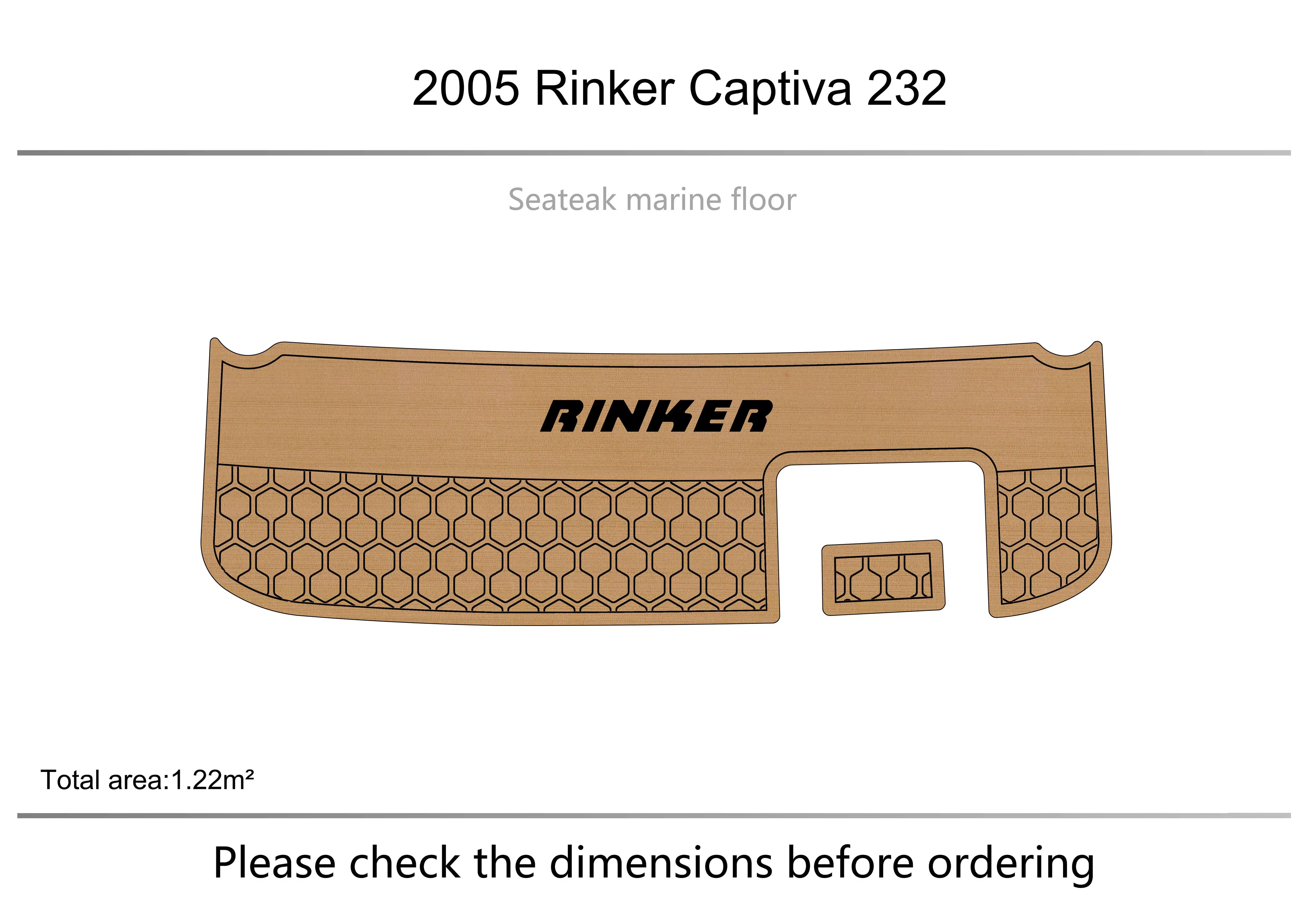 

2005 Rinker Captiva Cockpit &swimming platform 1/4" 6mm EVA fAUX TEAK carpet Water Ski Yacht Fishing Boat Non-slip mat floor