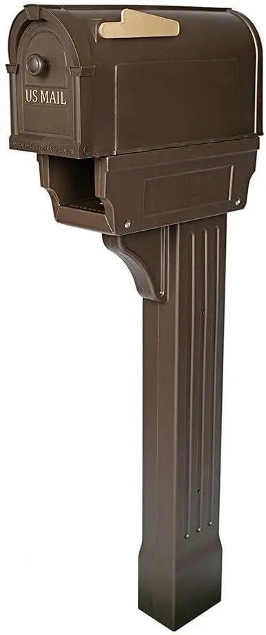 

Postal Pro All-in-One Mailboxes and Post Combo Kit in Bronze -mailboxes for Outside -Large Mailbox - Mailbox in Bronze with Gold