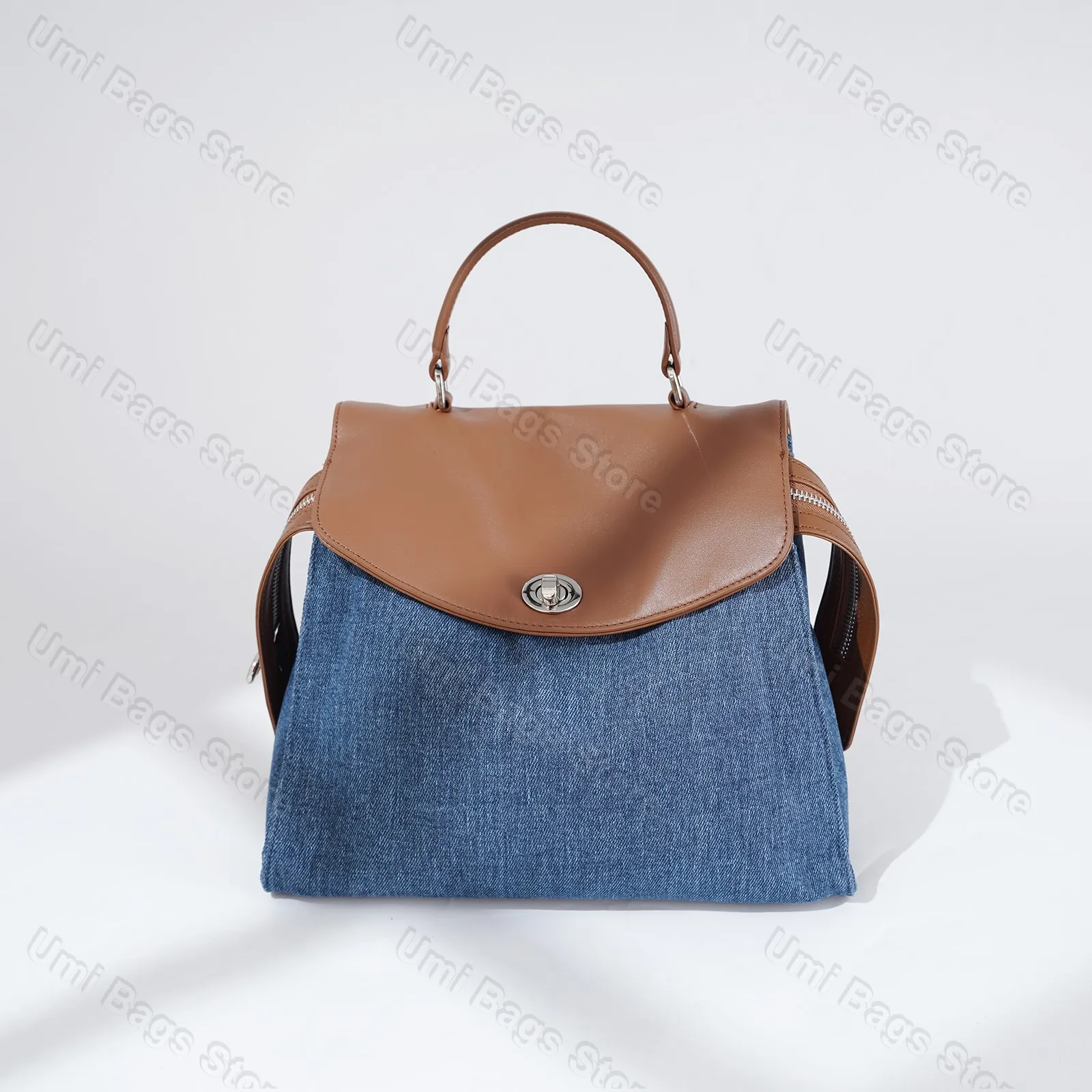 

Denim Bag Korean Lazy Backpack High-end Travel Lightweight Versatile Niche Bag Large Capacity Messenger Bags Factory sales