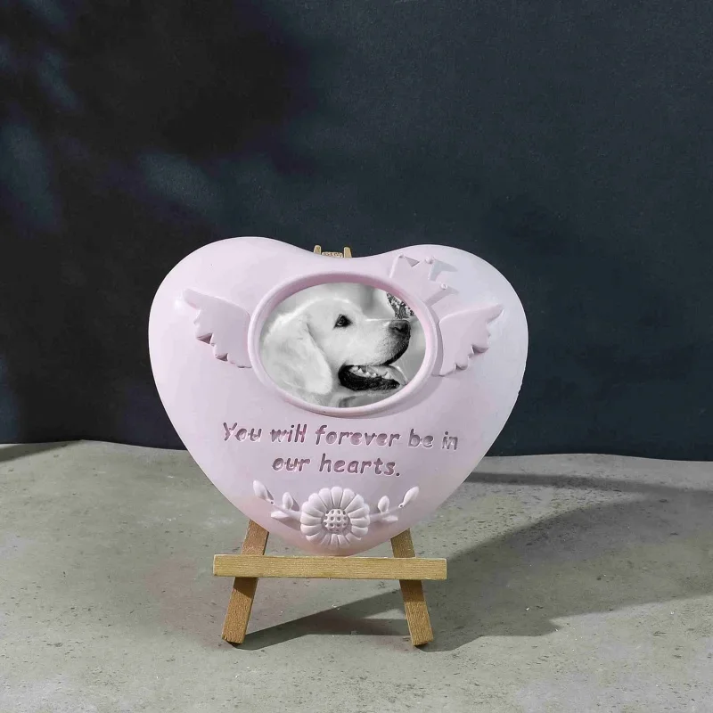 Heart Pet Photo Frame Tombstone Silicone Mold DIY Pet Memorial Resin Mold Photo Decoration