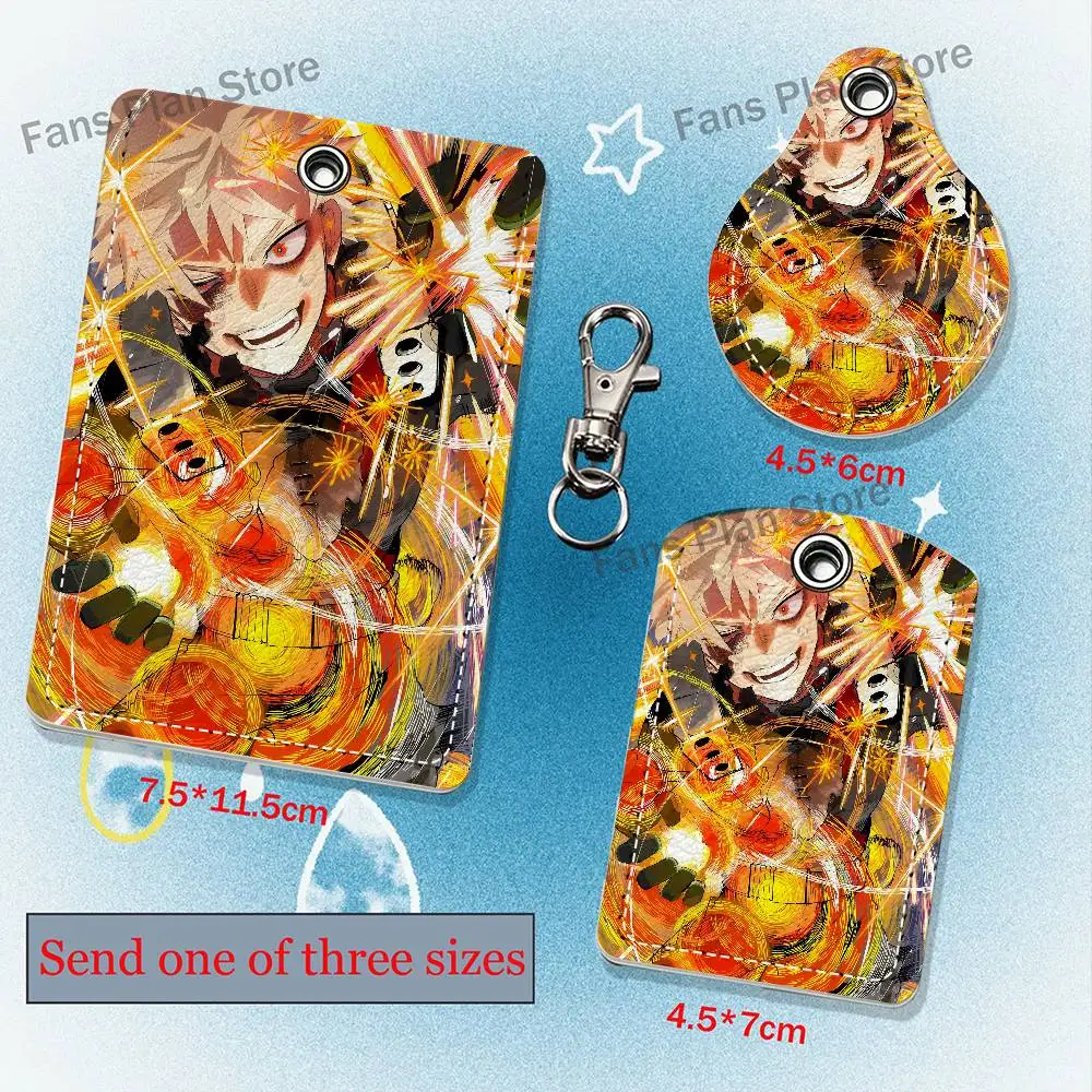 Immagine 7: MHA My H-Hero K-Katsuki Bakugo Portachiavi Porta Tessere per Carte di Credito, Carte Bancarie, Carte Autobus, Porta Badge, Portafoglio con Motivo Testurizzato