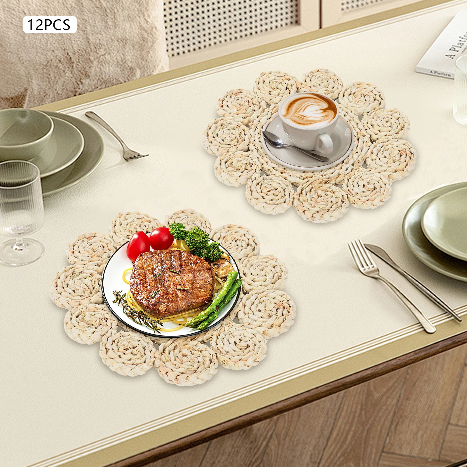 

12 шт. Изоляционный коврик с лепестком 30 см, высокая температура 212 ℉ Нескользящий коврик для стола, обеденный коврик, коврик для чаши