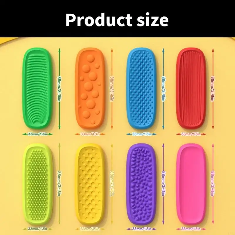 L5YF 8Pieces Silicone Sensory Tactiled Stone Mat Toy For Office Classroom And Home Use