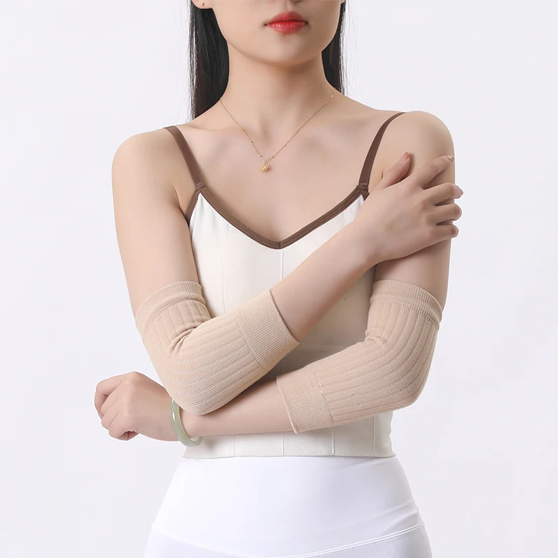 Kobiety pochłaniają pot, nałokietniki wspierać elastyczna bawełna siłownię biegnącą sportową jogę do biegania rękaw na ramię bandaż z dzianiny