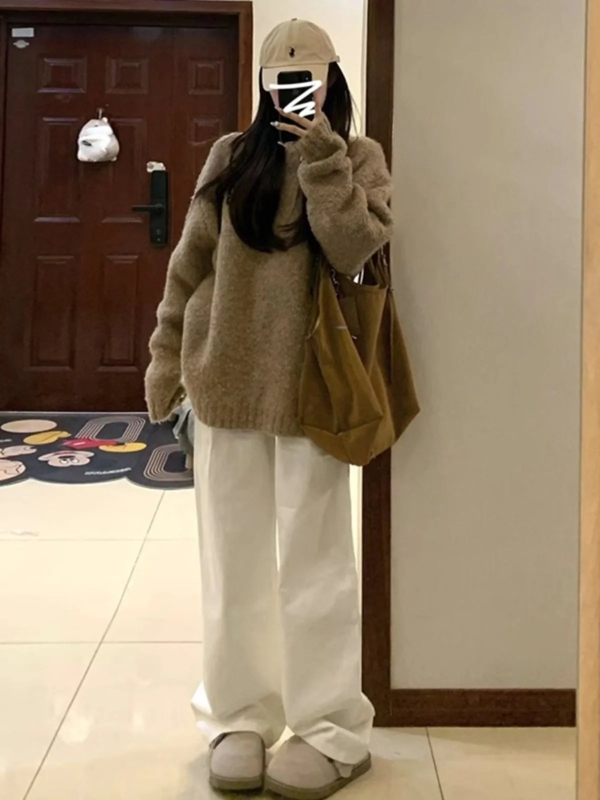 Amerikanischen Retro Thiened runde Ne Pullover frauen Herbst Winter Neue Faul Sle Weiche Innere Gestrickte irt Top