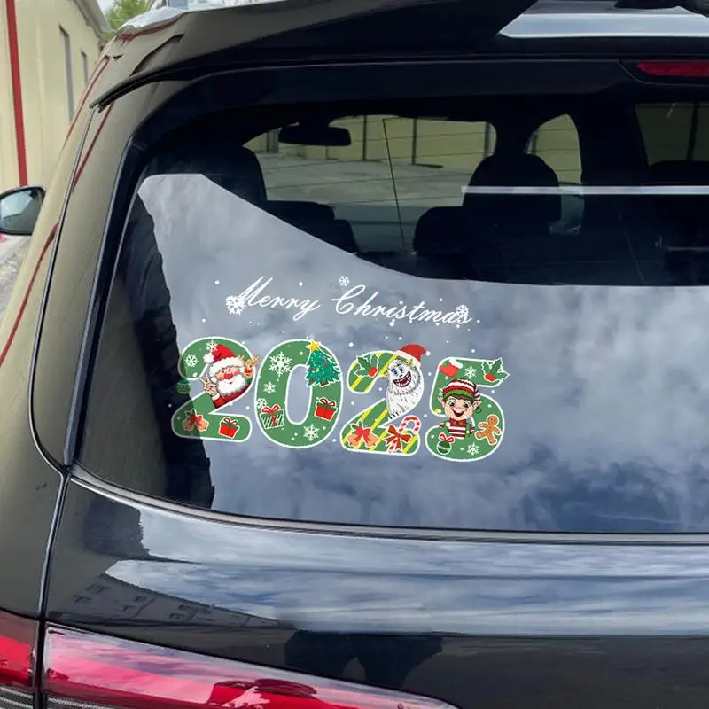 Christmas Car Stickers Auto Modified 2025 Christmas Stickers Decor Clear Printing Car Modified Sticker For SUVs Sedans RVs Home