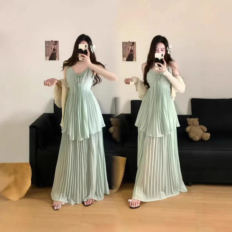 Women's Hollow Out Open Hole Exotic Dresses Summer Breathable Outdoor Play Easy Sexy Long Skirts Nightout Casual Green Dress view 3