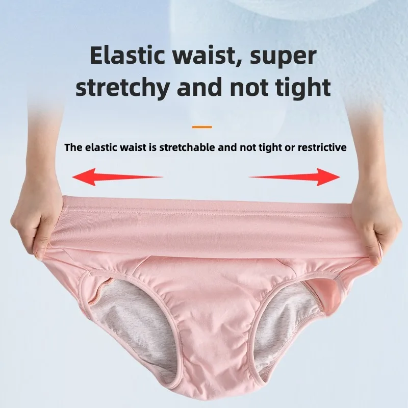 Women's Panties Set Pack Incontinence High Shims Panties Leak Proof Breathable Period Underwear Briefs Lingerie Unisex Plus Size image 6