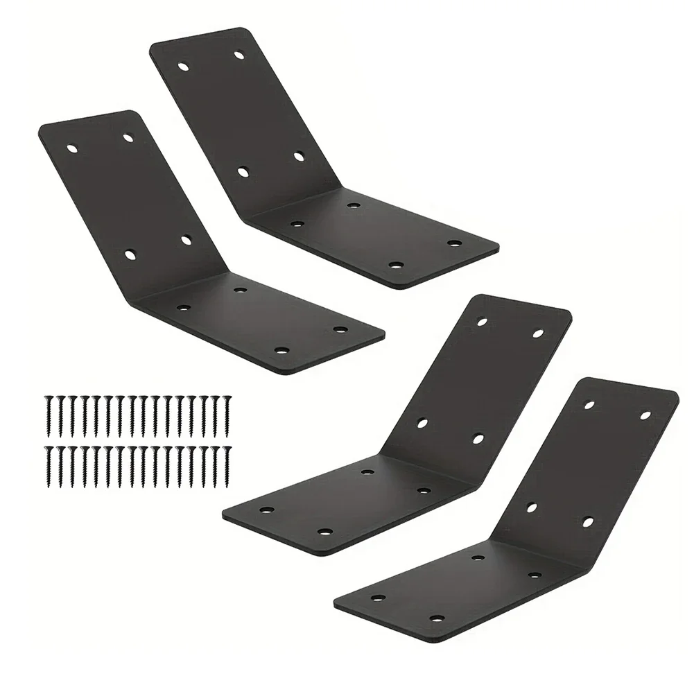 Set of Four 45 Degree Iron Brackets for Gazebo Corner Reinforcement with Strong Load Bearing and Space Saving Design